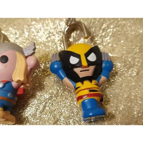 Lot Of 4 Marvel Backpack Keychain Mini Locks Thor Iron Man Wolverine Hulk - Picture 5 of 11